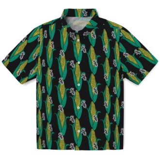 MLB Chicago White Sox Black Green Hawaiian Shirt - Corn Motif Summer Vacation Look