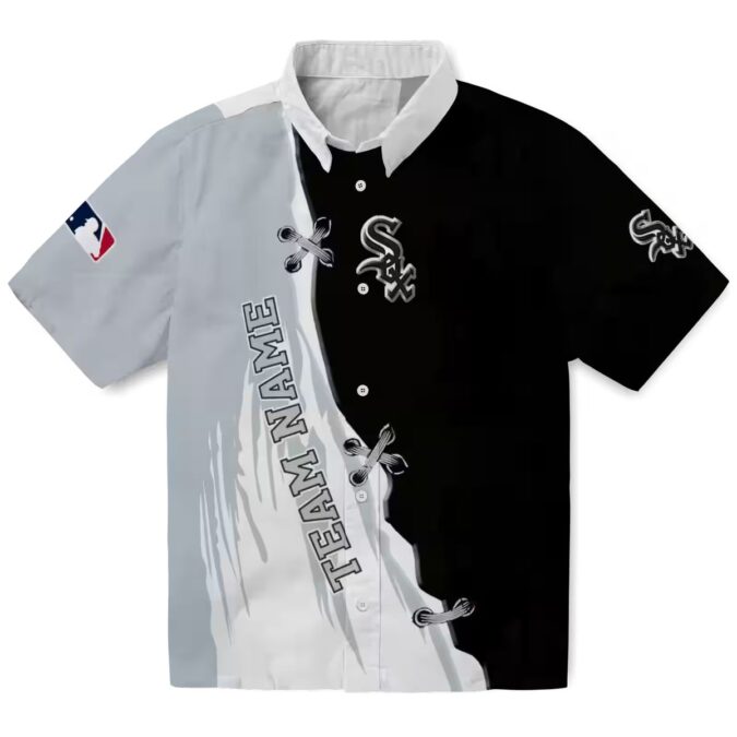 MLB Chicago White Sox Black White Hawaiian Shirt - Personalized Tropical Baseball Shirt