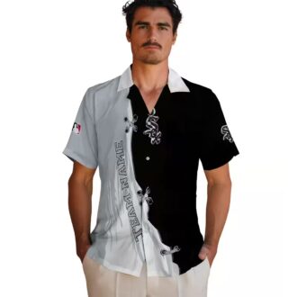 MLB Chicago White Sox Black White Hawaiian Shirt - Personalized Tropical Baseball Shirt
