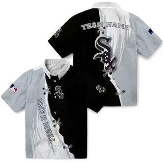 MLB Chicago White Sox Black White Hawaiian Shirt - Personalized Tropical Baseball Shirt