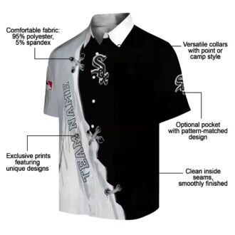 MLB Chicago White Sox Black White Hawaiian Shirt - Personalized Tropical Baseball Shirt