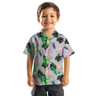MLB Chicago White Sox Flamingo Foliage Hawaiian Shirt - Black Green Summer Vacation Shirt