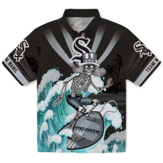 MLB Chicago White Sox Hawaiian Shirt for Men - Surfing Skeleton Tropical Beach Shirt