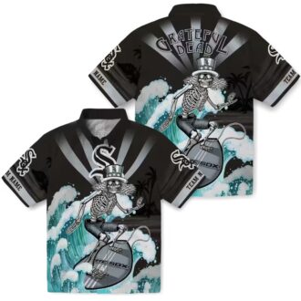 MLB Chicago White Sox Hawaiian Shirt for Men - Surfing Skeleton Tropical Beach Shirt