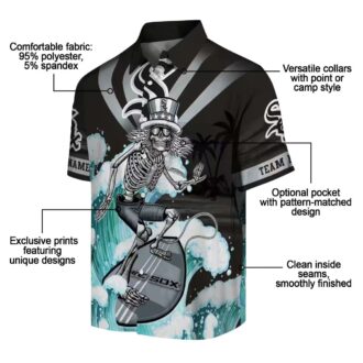 MLB Chicago White Sox Hawaiian Shirt for Men - Surfing Skeleton Tropical Beach Shirt