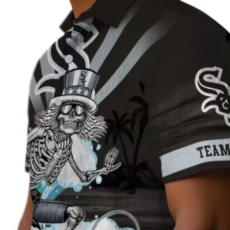 MLB Chicago White Sox Hawaiian Shirt for Men - Surfing Skeleton Tropical Beach Shirt