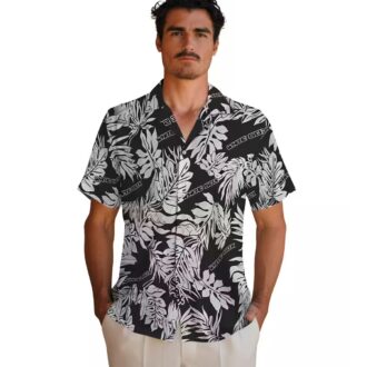 MLB Chicago White Sox Tropical Hawaiian Shirt with Black Monstera Leaf Print
