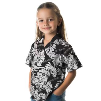 MLB Chicago White Sox Tropical Hawaiian Shirt with Black Monstera Leaf Print