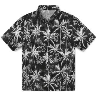Official Chicago White Sox Black Palm Pattern Hawaiian Shirt - Stylish MLB Fan Apparel