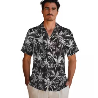 Official Chicago White Sox Black Palm Pattern Hawaiian Shirt - Stylish MLB Fan Apparel