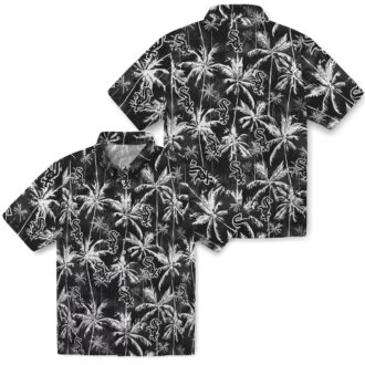 Official Chicago White Sox Black Palm Pattern Hawaiian Shirt - Stylish MLB Fan Apparel