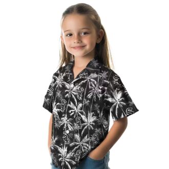 Official Chicago White Sox Black Palm Pattern Hawaiian Shirt - Stylish MLB Fan Apparel