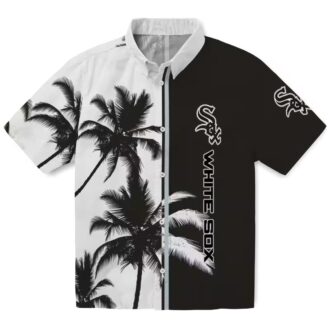 Official Chicago White Sox Black White Hawaiian Shirt - Summer Palm Tree MLB Shirt