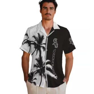 Official Chicago White Sox Black White Hawaiian Shirt - Summer Palm Tree MLB Shirt