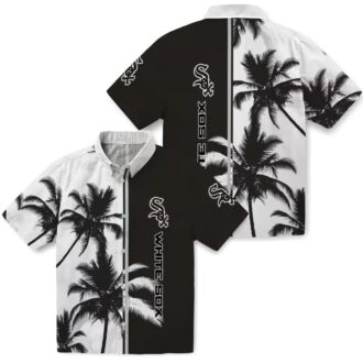 Official Chicago White Sox Black White Hawaiian Shirt - Summer Palm Tree MLB Shirt
