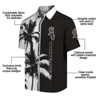 Official Chicago White Sox Black White Hawaiian Shirt - Summer Palm Tree MLB Shirt