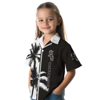 Official Chicago White Sox Black White Hawaiian Shirt - Summer Palm Tree MLB Shirt