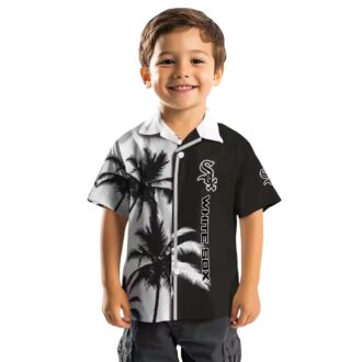 Official Chicago White Sox Black White Hawaiian Shirt - Summer Palm Tree MLB Shirt