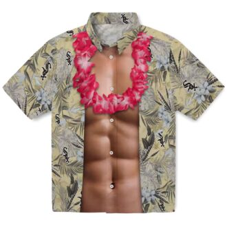 Official Chicago White Sox Chest Illusion Hawaiian Shirt - Tropical MLB Button Up for Men