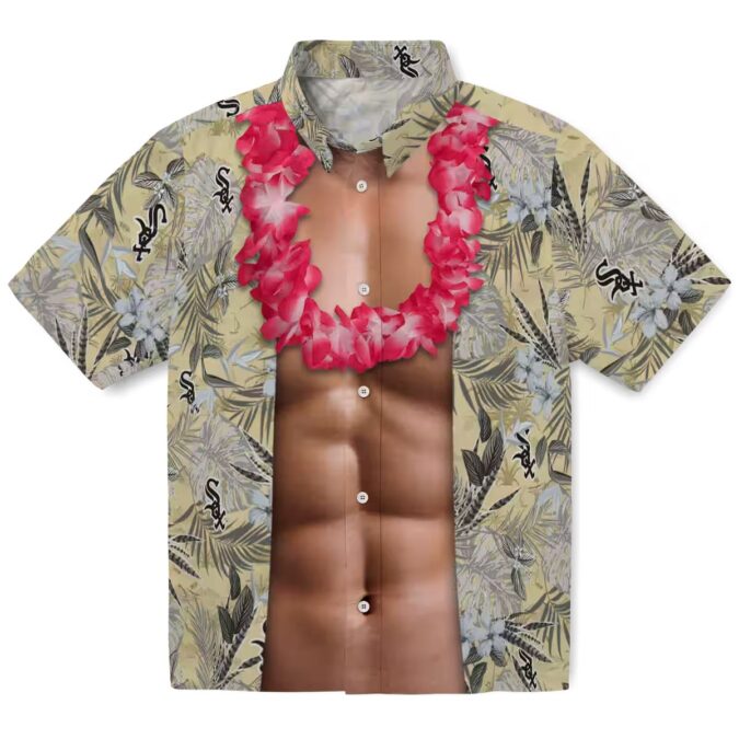 Official Chicago White Sox Chest Illusion Hawaiian Shirt - Tropical MLB Button Up for Men
