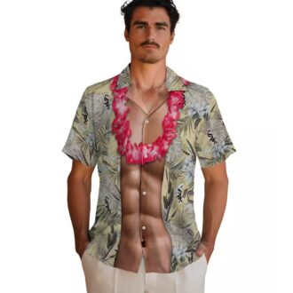 Official Chicago White Sox Chest Illusion Hawaiian Shirt - Tropical MLB Button Up for Men