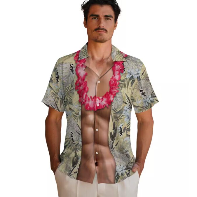Official Chicago White Sox Chest Illusion Hawaiian Shirt - Tropical MLB Button Up for Men