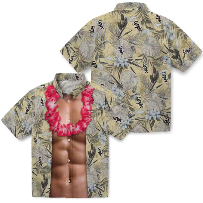 Official Chicago White Sox Chest Illusion Hawaiian Shirt - Tropical MLB Button Up for Men
