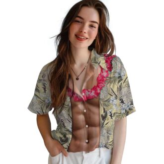 Official Chicago White Sox Chest Illusion Hawaiian Shirt - Tropical MLB Button Up for Men