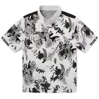 Personalized Chicago White Sox Hawaiian Shirt - Black & White Botanical Tropical MLB Shirt