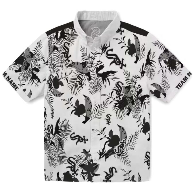 Personalized Chicago White Sox Hawaiian Shirt - Black & White Botanical Tropical MLB Shirt