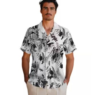 Personalized Chicago White Sox Hawaiian Shirt - Black & White Botanical Tropical MLB Shirt