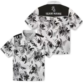 Personalized Chicago White Sox Hawaiian Shirt - Black & White Botanical Tropical MLB Shirt