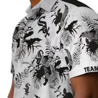 Personalized Chicago White Sox Hawaiian Shirt - Black & White Botanical Tropical MLB Shirt