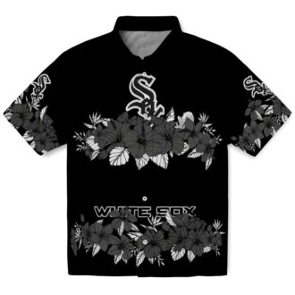 Stylish Chicago White Sox Hibiscus Stripe Black MLB Hawaiian Shirt