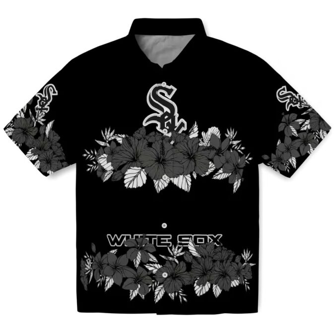 Stylish Chicago White Sox Hibiscus Stripe Black MLB Hawaiian Shirt