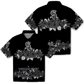 Stylish Chicago White Sox Hibiscus Stripe Black MLB Hawaiian Shirt