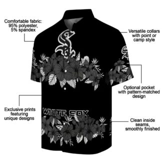Stylish Chicago White Sox Hibiscus Stripe Black MLB Hawaiian Shirt