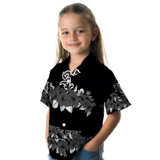 Stylish Chicago White Sox Hibiscus Stripe Black MLB Hawaiian Shirt