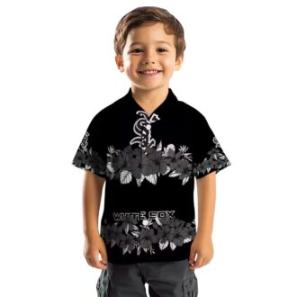 Stylish Chicago White Sox Hibiscus Stripe Black MLB Hawaiian Shirt
