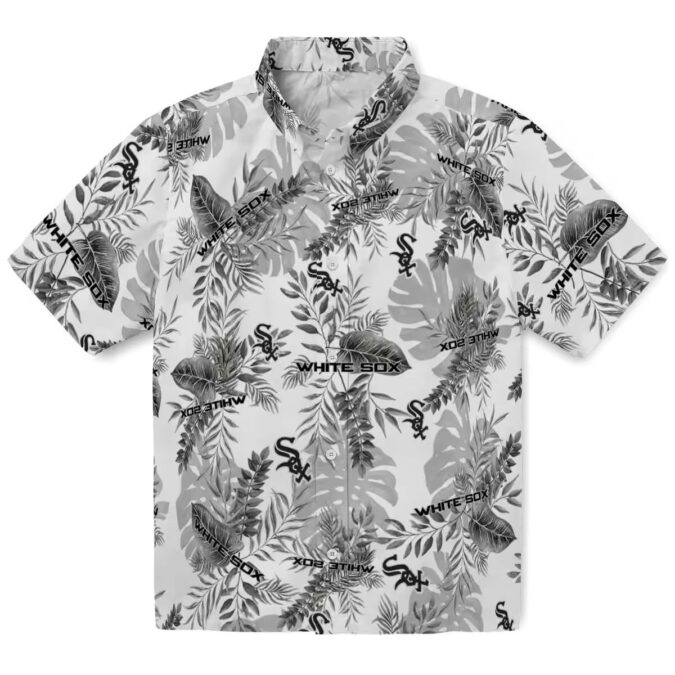 Stylish Chicago White Sox Tropical Leaves Hawaiian Shirt - Black & White MLB Fan Gear