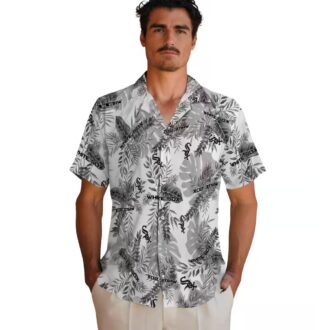 Stylish Chicago White Sox Tropical Leaves Hawaiian Shirt - Black & White MLB Fan Gear