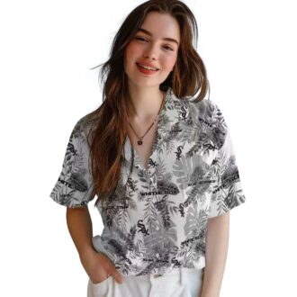 Stylish Chicago White Sox Tropical Leaves Hawaiian Shirt - Black & White MLB Fan Gear