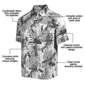 Stylish Chicago White Sox Tropical Leaves Hawaiian Shirt - Black & White MLB Fan Gear