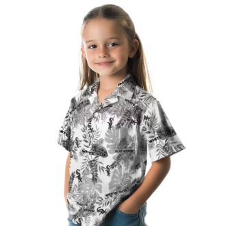 Stylish Chicago White Sox Tropical Leaves Hawaiian Shirt - Black & White MLB Fan Gear