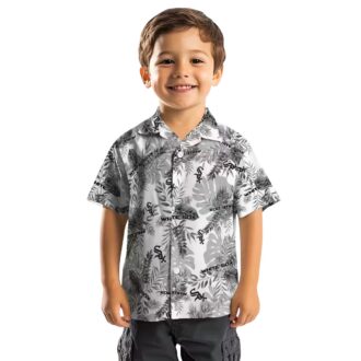 Stylish Chicago White Sox Tropical Leaves Hawaiian Shirt - Black & White MLB Fan Gear
