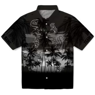 Sunset Scene Black Chicago White Sox Summer Shirt - MLB Button Up Hawaiian Styled