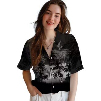 Sunset Scene Black Chicago White Sox Summer Shirt - MLB Button Up Hawaiian Styled
