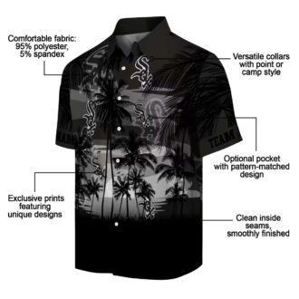 Sunset Scene Black Chicago White Sox Summer Shirt - MLB Button Up Hawaiian Styled