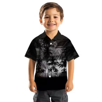 Sunset Scene Black Chicago White Sox Summer Shirt - MLB Button Up Hawaiian Styled