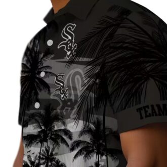 Sunset Scene Black Chicago White Sox Summer Shirt - MLB Button Up Hawaiian Styled